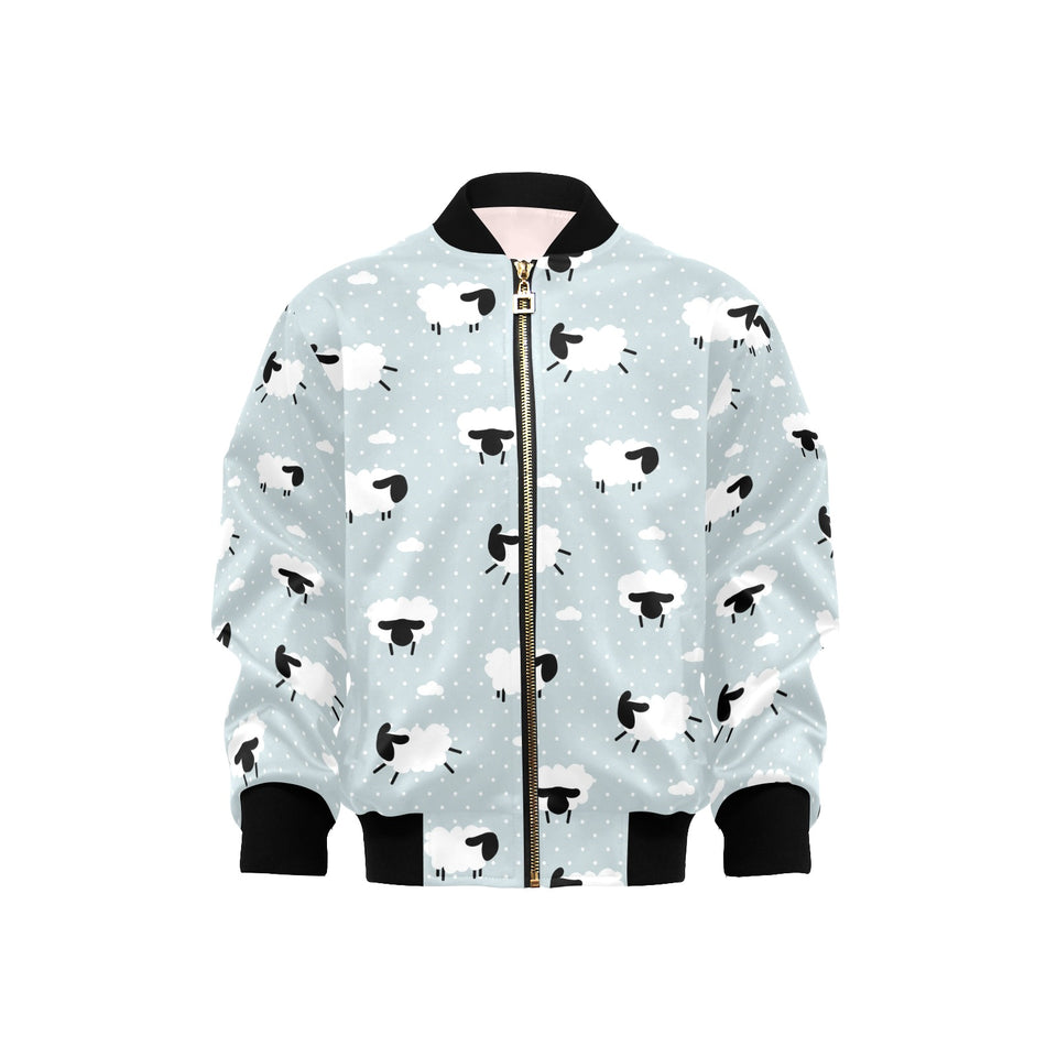 Sheep polka dot cloud pattern Kids' Boys' Girls' Bomber Jacket