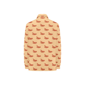 Sausage Pattern Print Design 03 Women's Long Sleeve Polo Shirt