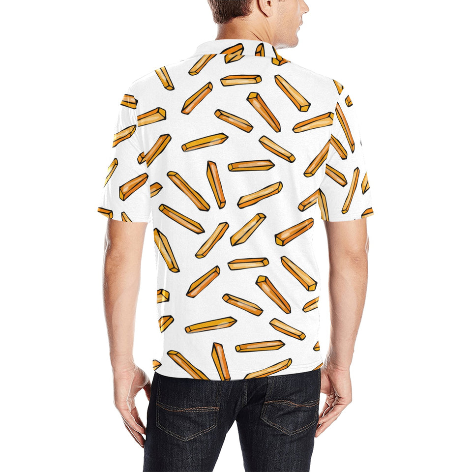 French fries potato pattern Men's All Over Print Polo Shirt