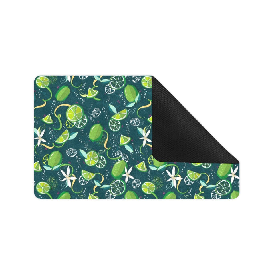 Lime ice flower pattern Doormat
