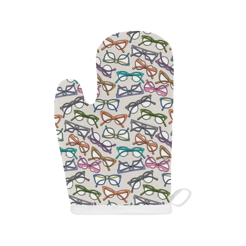 Sun Glasses Pattern Print Design 01 Heat Resistant Oven Mitts