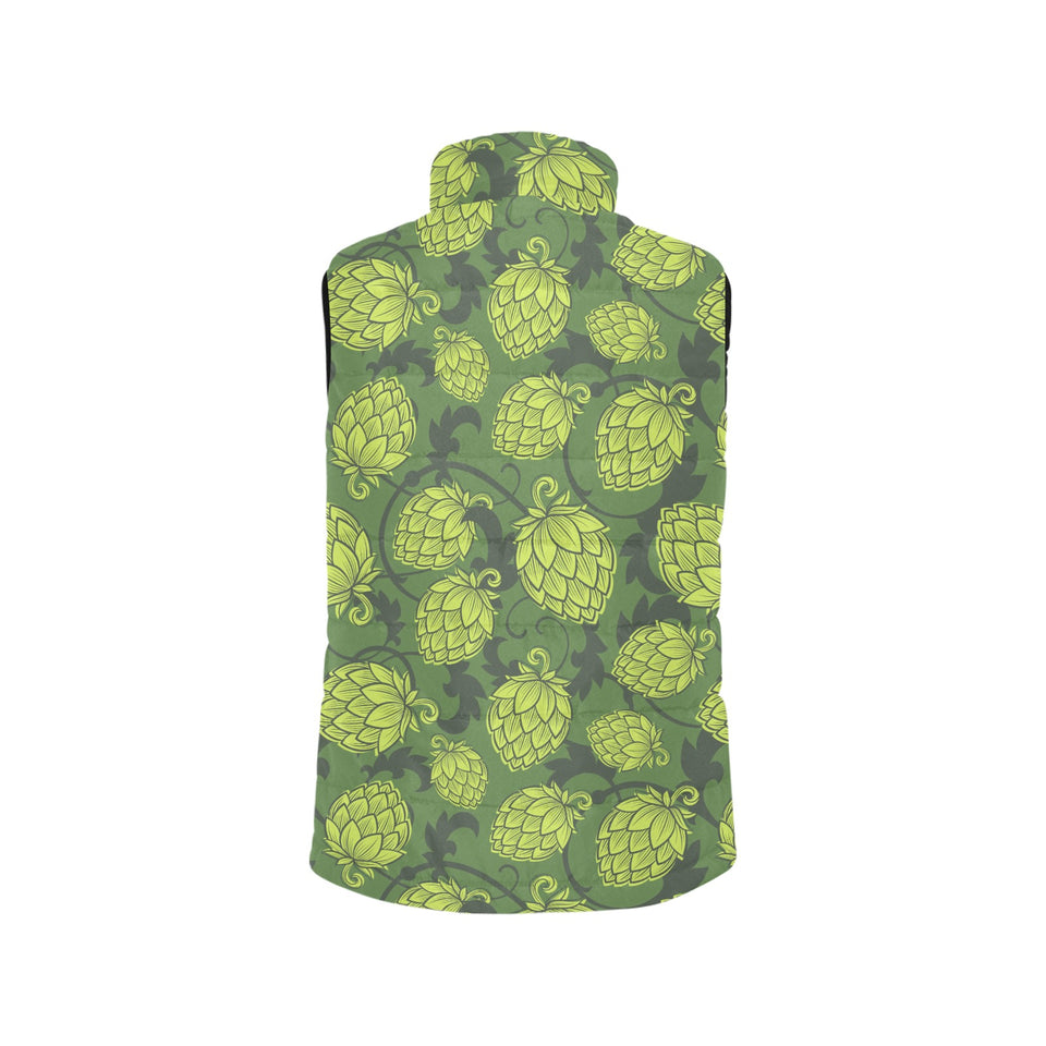 Hop pattern Hop cone background Women's Padded Vest