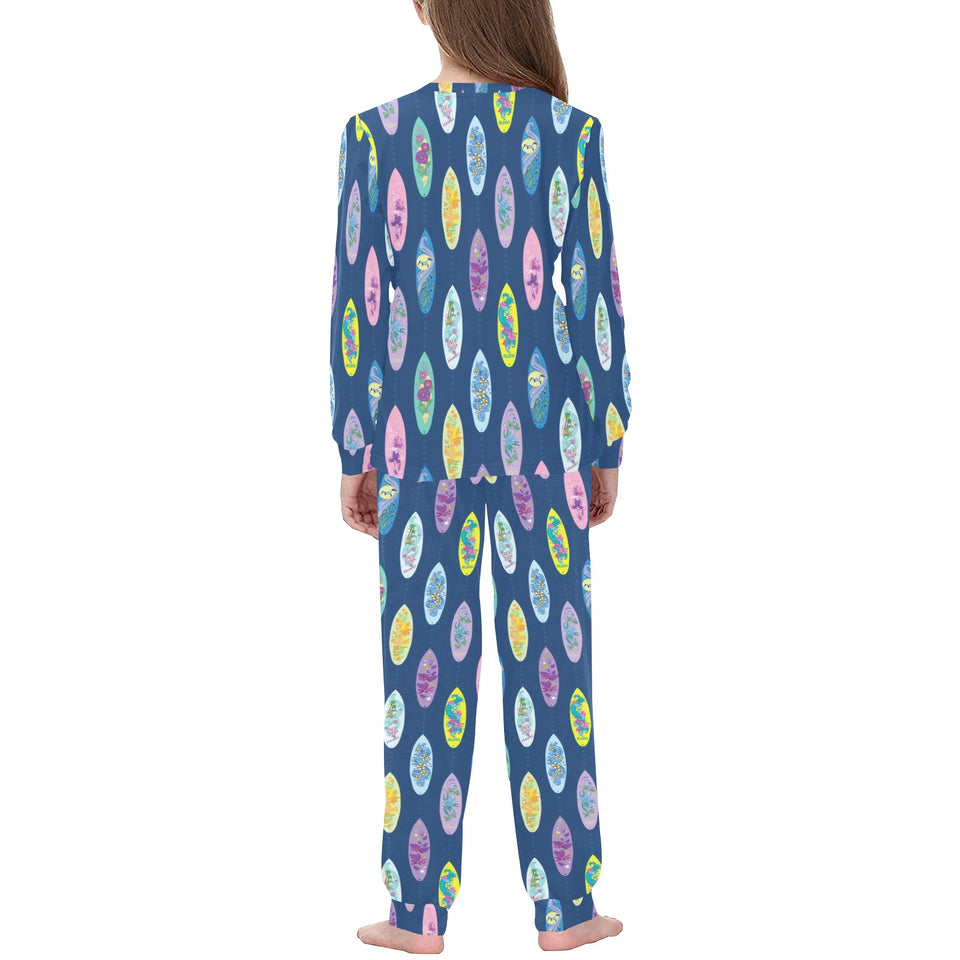 Surfboard Pattern Print Design 03 Kids' Boys' Girls' All Over Print Pajama Set