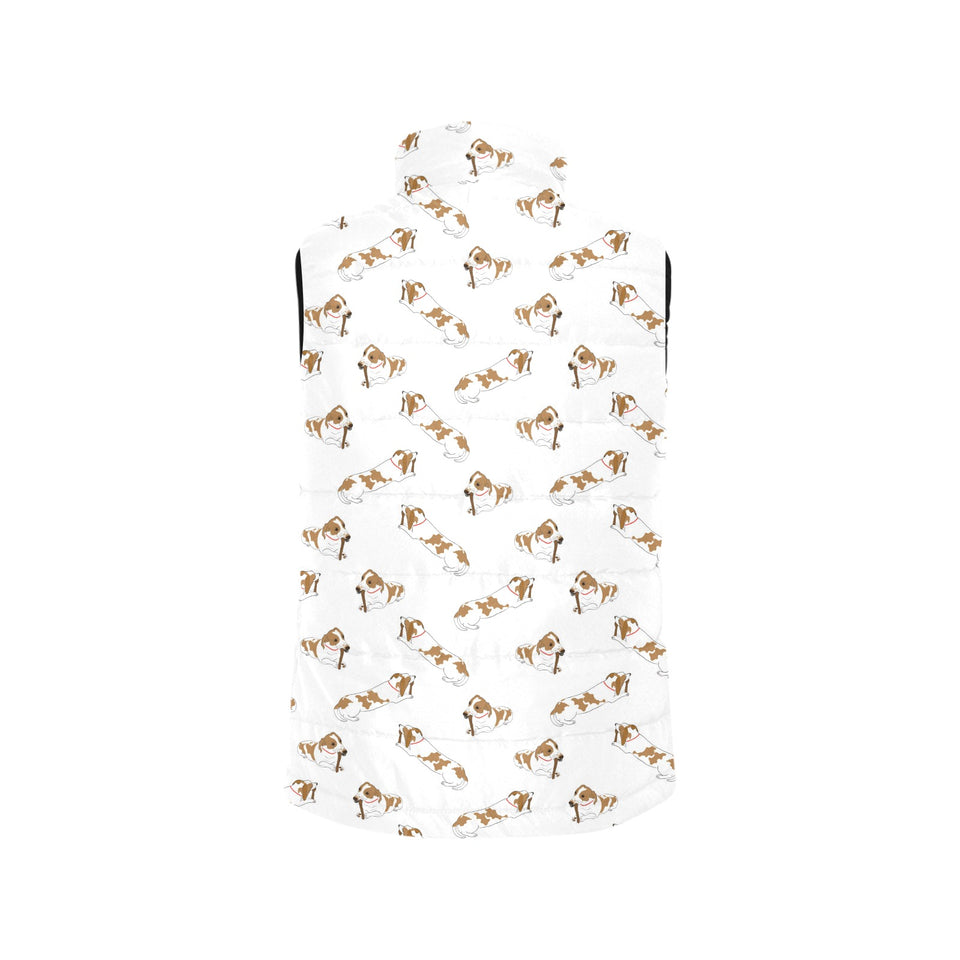 Jack Russel Pattern Print Design 04 Women's Padded Vest