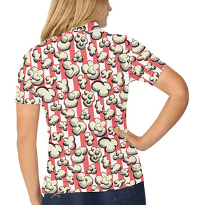 Popcorn Pattern Print Design 05 Women's All Over Print Polo Shirt