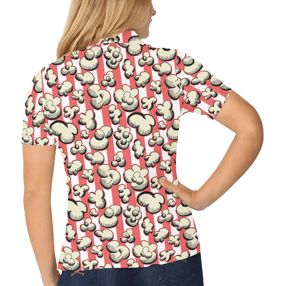 Popcorn Pattern Print Design 05 Women's All Over Print Polo Shirt