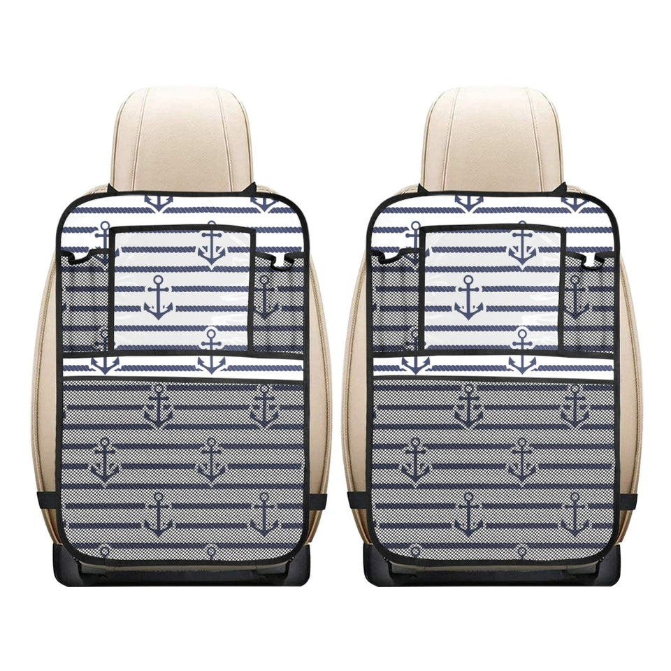 Anchor rope nautical pattern Car Seat Back Organizer