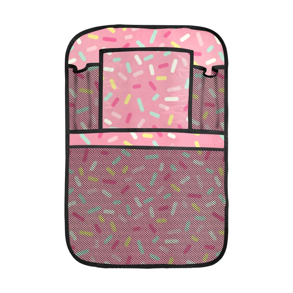 Pink donut glaze candy pattern Car Seat Back Organizer