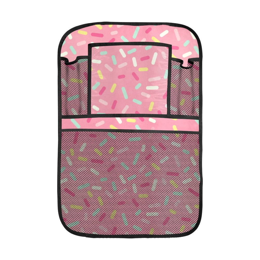 Pink donut glaze candy pattern Car Seat Back Organizer