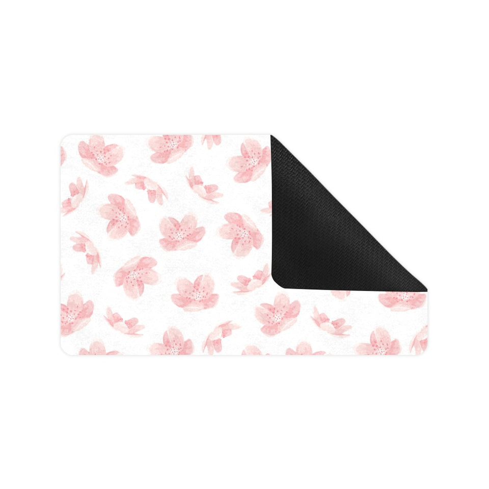 Pink sakura cherry blossom pattern Doormat