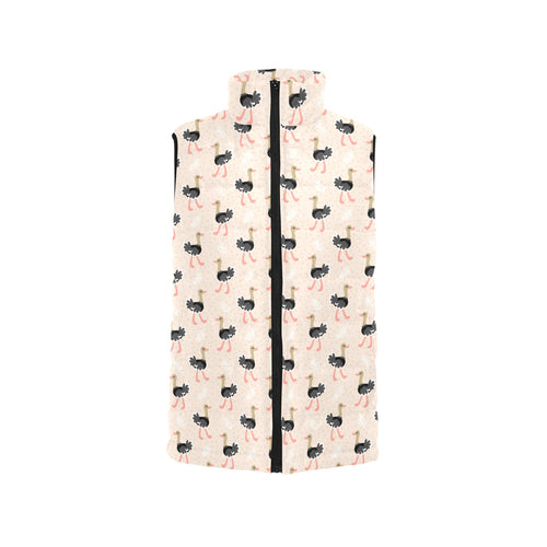 Ostrich Pattern Print Design 05 Men's Padded Vest