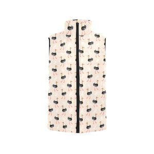 Ostrich Pattern Print Design 05 Men's Padded Vest