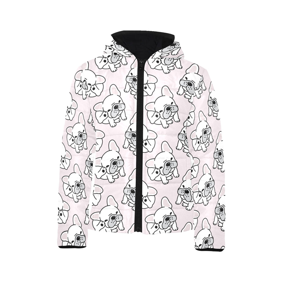 Cute french bulldog pattern Kids' Boys' Girls' Padded Hooded Jacket