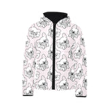 Cute french bulldog pattern Kids' Boys' Girls' Padded Hooded Jacket