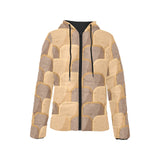 Bread Toast Pattern Print Design 04 Women's Padded Hooded Jacket