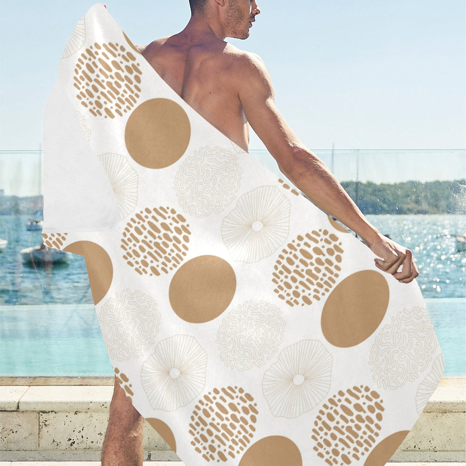 Gold Texture mushroom pattern Beach Towel