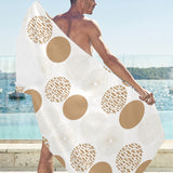 Gold Texture mushroom pattern Beach Towel