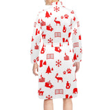 Canada Pattern Print Design 04 Men's Long Sleeve Belted Night Robe