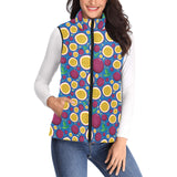 Passion fruit blue background Women's Padded Vest