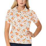 Squirrel Pattern Print Design 05 Women's All Over Print Polo Shirt