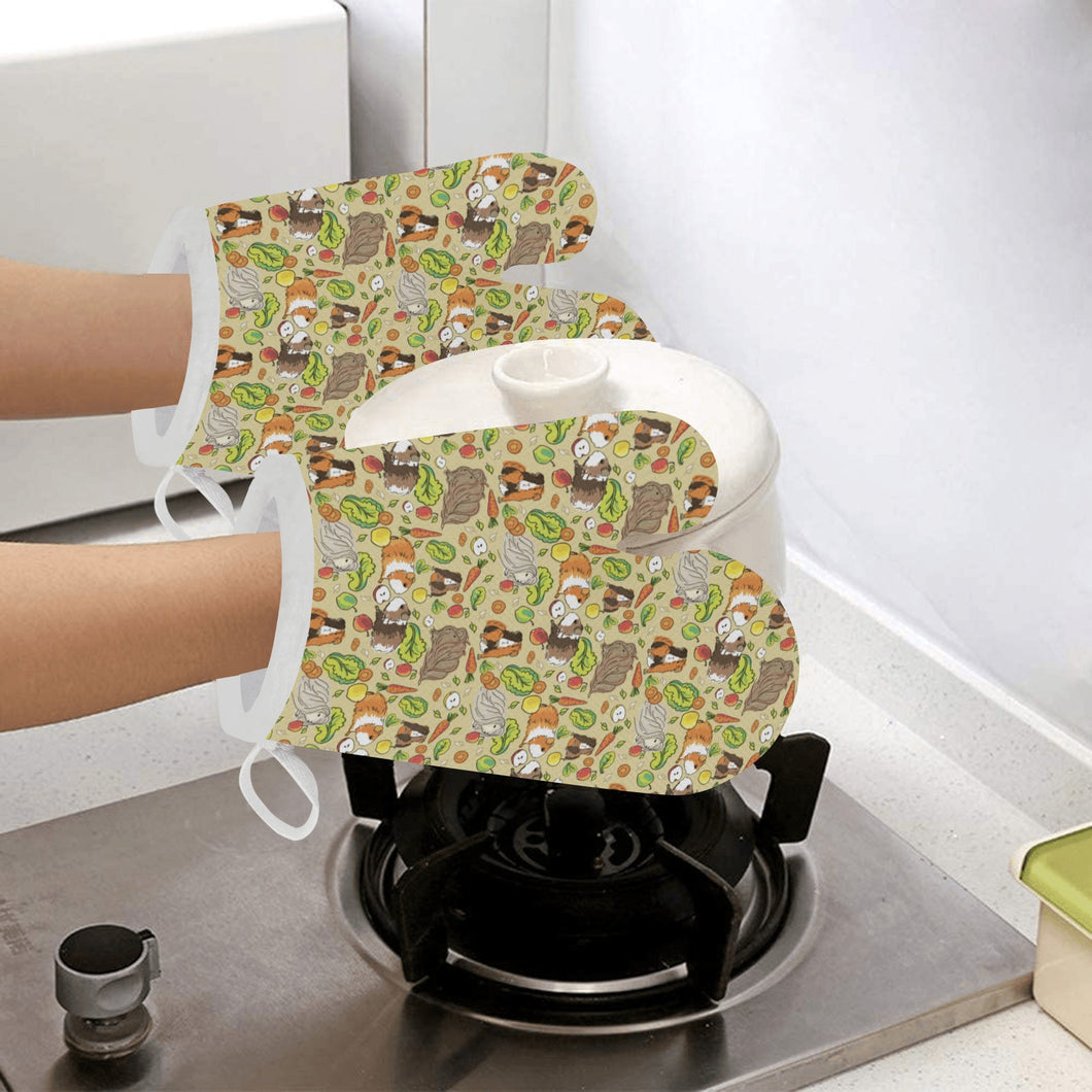 Guinea Pig Pattern Print Design 04 Heat Resistant Oven Mitts