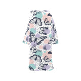 Butterfly pattern Blanket Robe with Sleeves