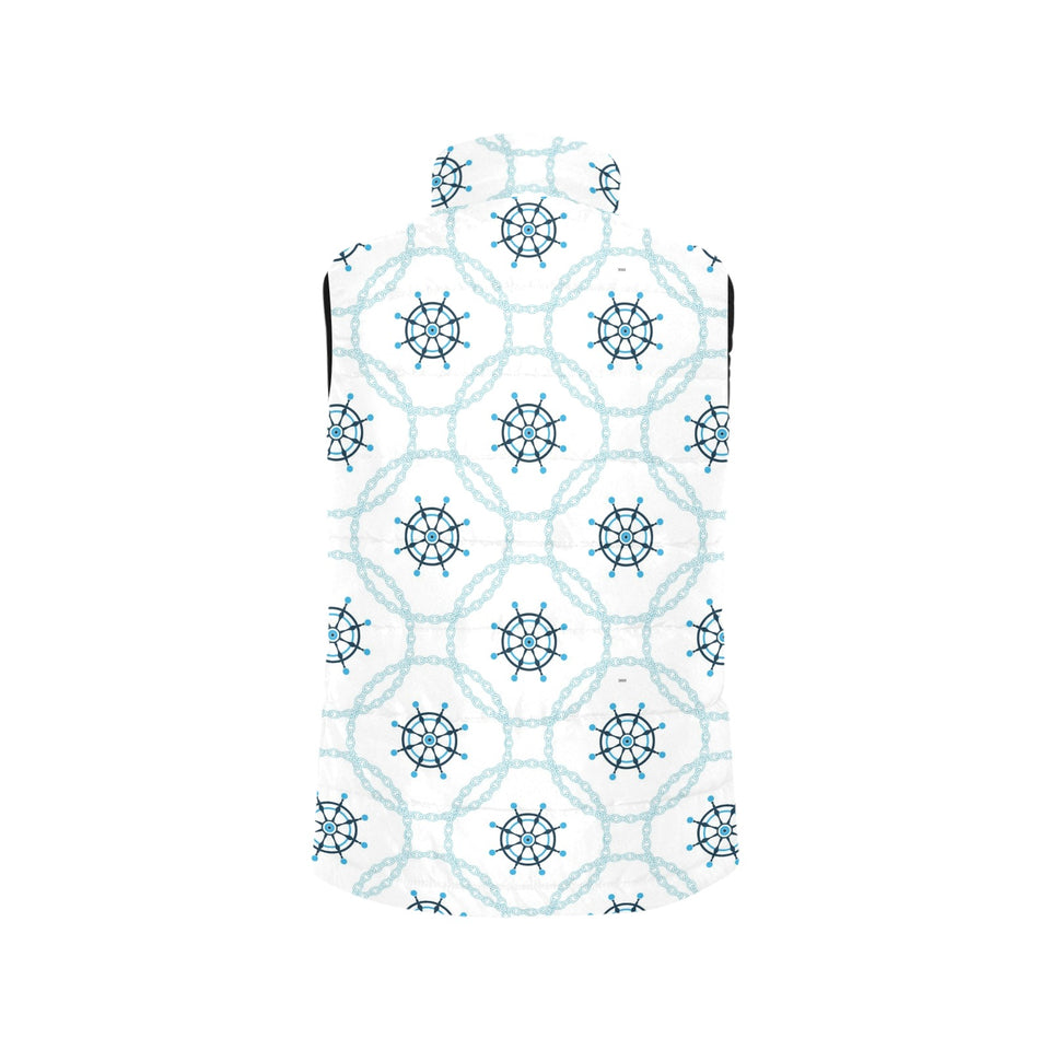 nautical steering wheel chain Women's Padded Vest