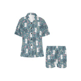 Cute rabbit pattern Women's V-Neck Short Pajama Set