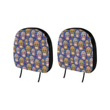 Sugar skull flower pattern Car Headrest Cover
