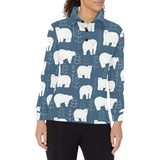 polar bear mother her child pattern Women's Long Sleeve Polo Shirt