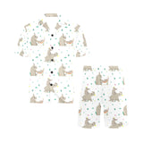 Cute Rhino pattern background Men's V-Neck Short Pajama Set
