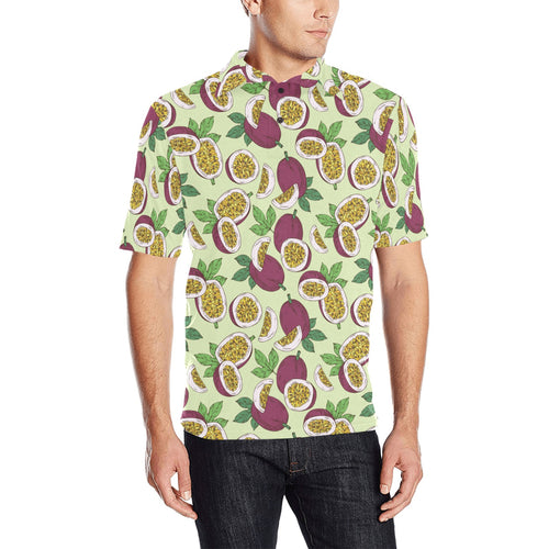 Paassion fruit pattern Men's All Over Print Polo Shirt