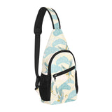 Bonsai bamboo stork japanese pattern cream theme All Over Print Chest Bag