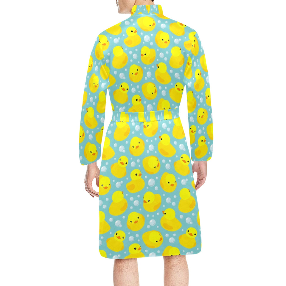 Duck Pattern Print Design 03 Men's Long Sleeve Belted Night Robe