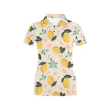 lemon flower leave pattern Women's All Over Print Polo Shirt