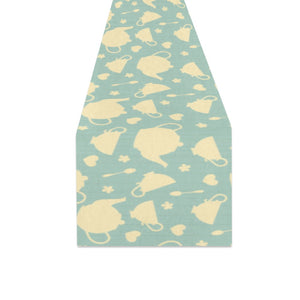 Tea pots Pattern Print Design 02 Table Runner