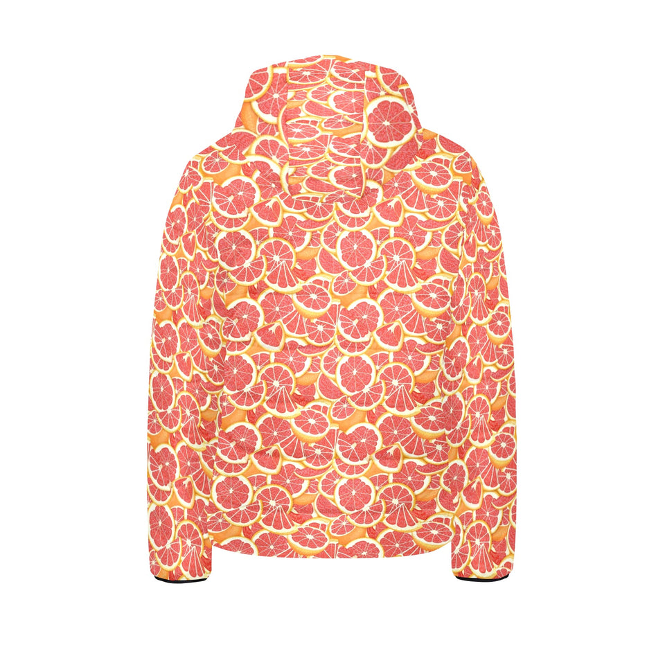 Tropical grapefruit pattern Kids' Boys' Girls' Padded Hooded Jacket