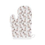 Bull Terrier Pattern Print Design 04 Heat Resistant Oven Mitts