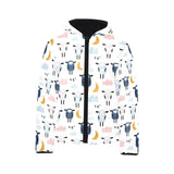 Cute sleeping sheep moon cloud pattern Kids' Boys' Girls' Padded Hooded Jacket