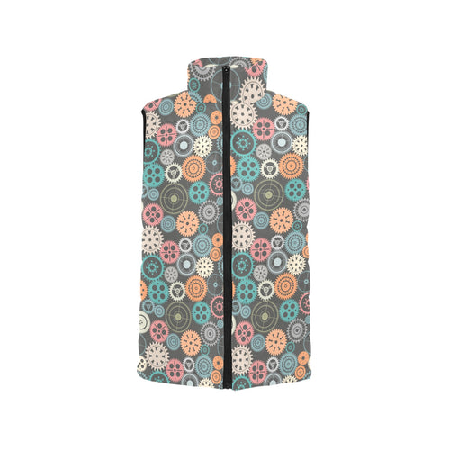 Gear Pattern Print Design 05 Men's Padded Vest