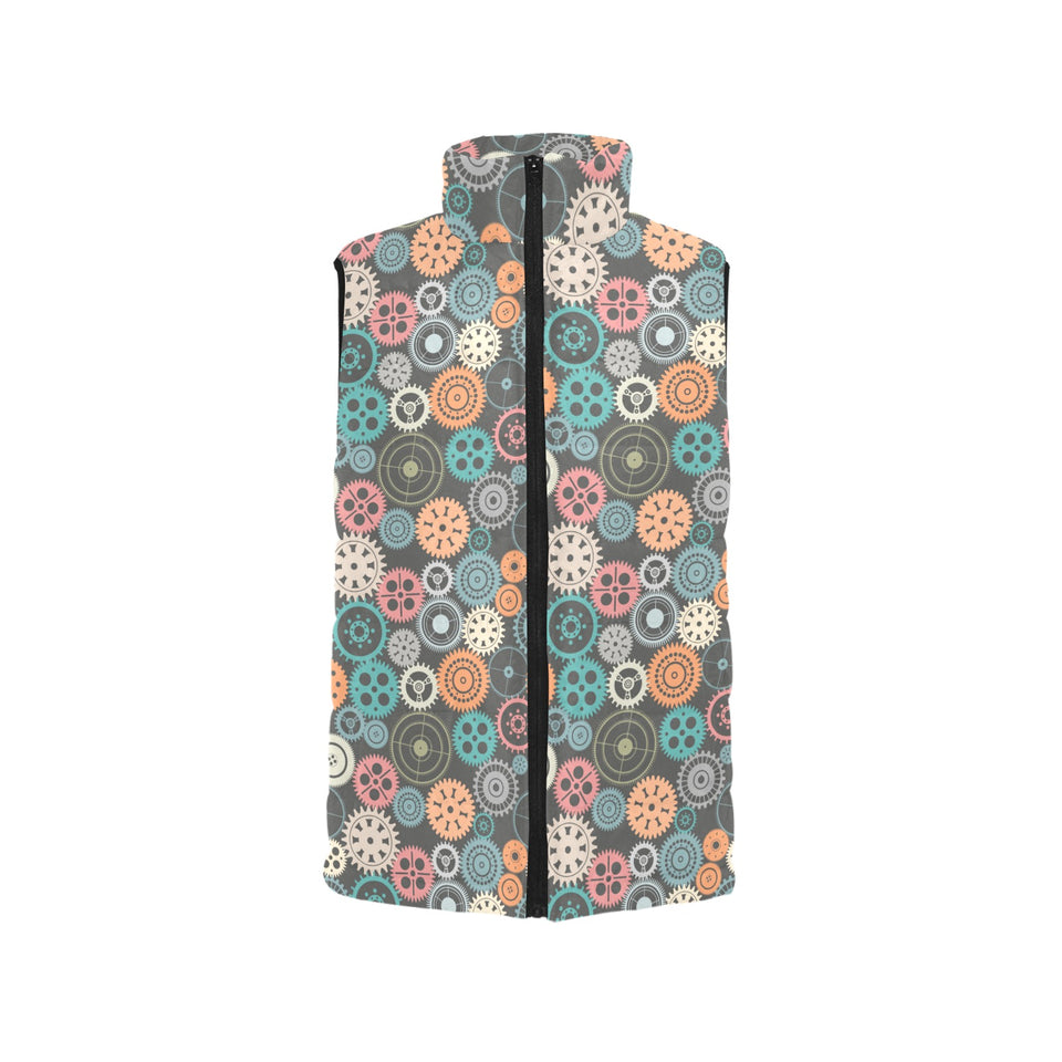 Gear Pattern Print Design 05 Men's Padded Vest