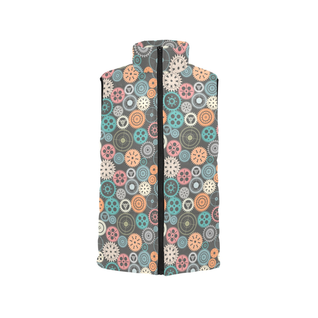 Gear Pattern Print Design 05 Men's Padded Vest