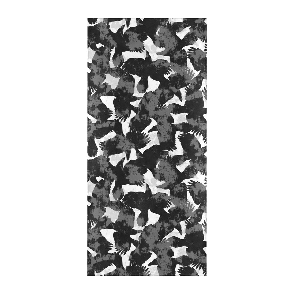 Crow illustration pattern Beach Towel