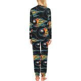 Bowling balls flame pattern Women's All Over Print Pajama Set