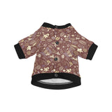 Coffee bean flower pattern All Over Print Pet Dog Round Neck Fuzzy Shirt