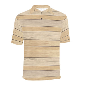 Wood Printed Pattern Print Design 01 Men's All Over Print Polo Shirt