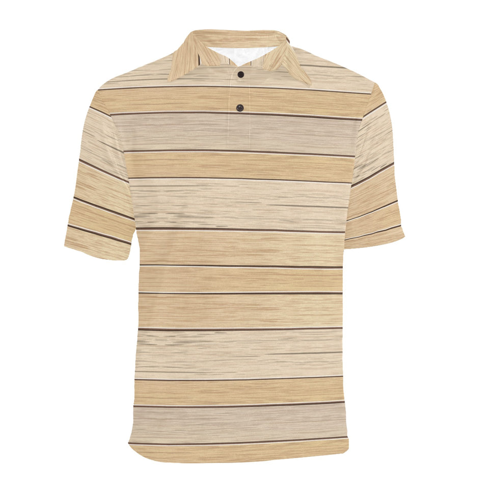Wood Printed Pattern Print Design 01 Men's All Over Print Polo Shirt