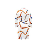 Boomerang Australian aboriginal ornament pattern Men's Long Sleeve Belted Night Robe