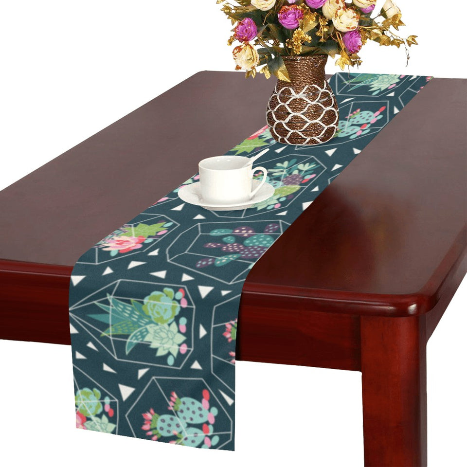 Cactus glass terrarium pattern Table Runner