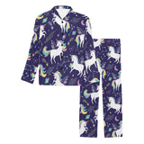 Hand drawn cute unicorn star planet Men's Long Pajama Set